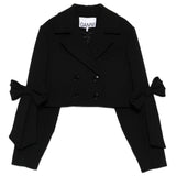 Giacca doppiopetto cropped in nero Ganni - donna 