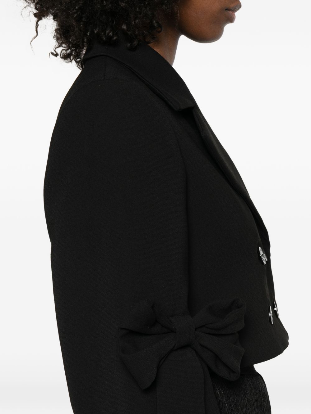 Giacca doppiopetto cropped in nero Ganni - donna 