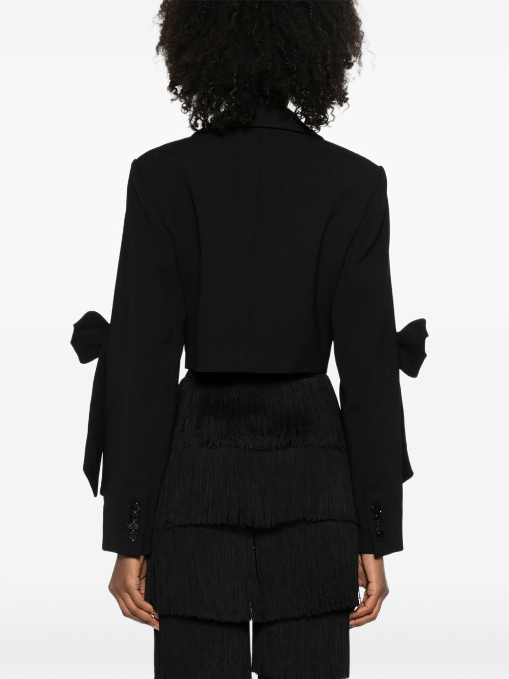 Giacca doppiopetto cropped in nero Ganni - donna 