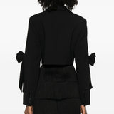 Giacca doppiopetto cropped in nero Ganni - donna 