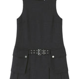 Abito corto con cintura e tasche in nero Ganni - donna 