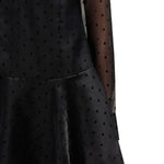 Abito corto a pois con ruches in nero Ganni - donna 