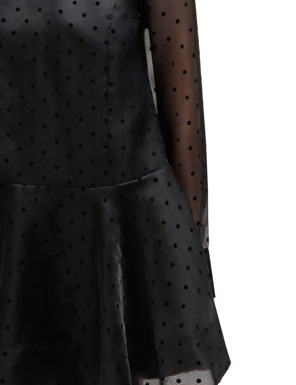 Abito corto a pois con ruches in nero Ganni - donna 