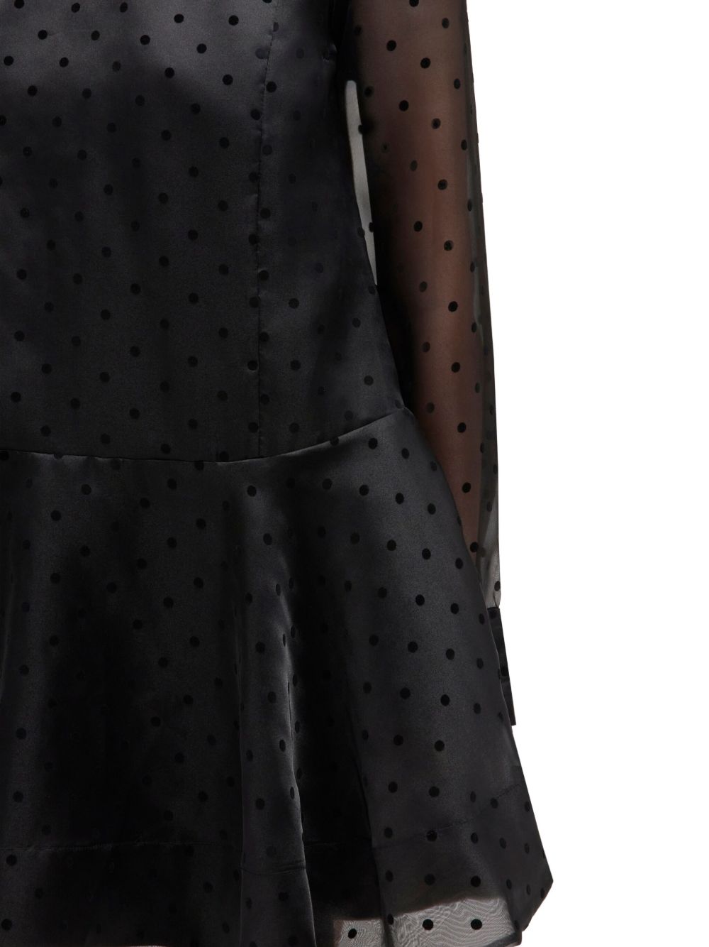 Abito corto a pois con ruches in nero Ganni - donna 