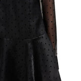 Abito corto a pois con ruches in nero Ganni - donna 