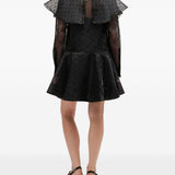 Abito corto a pois con ruches in nero Ganni - donna 