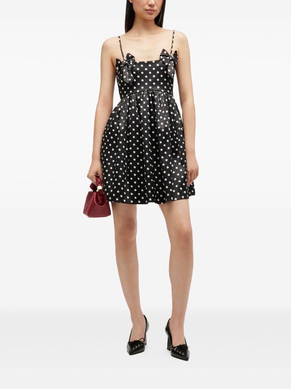 Abito mini a pois in nero Ganni - donna 