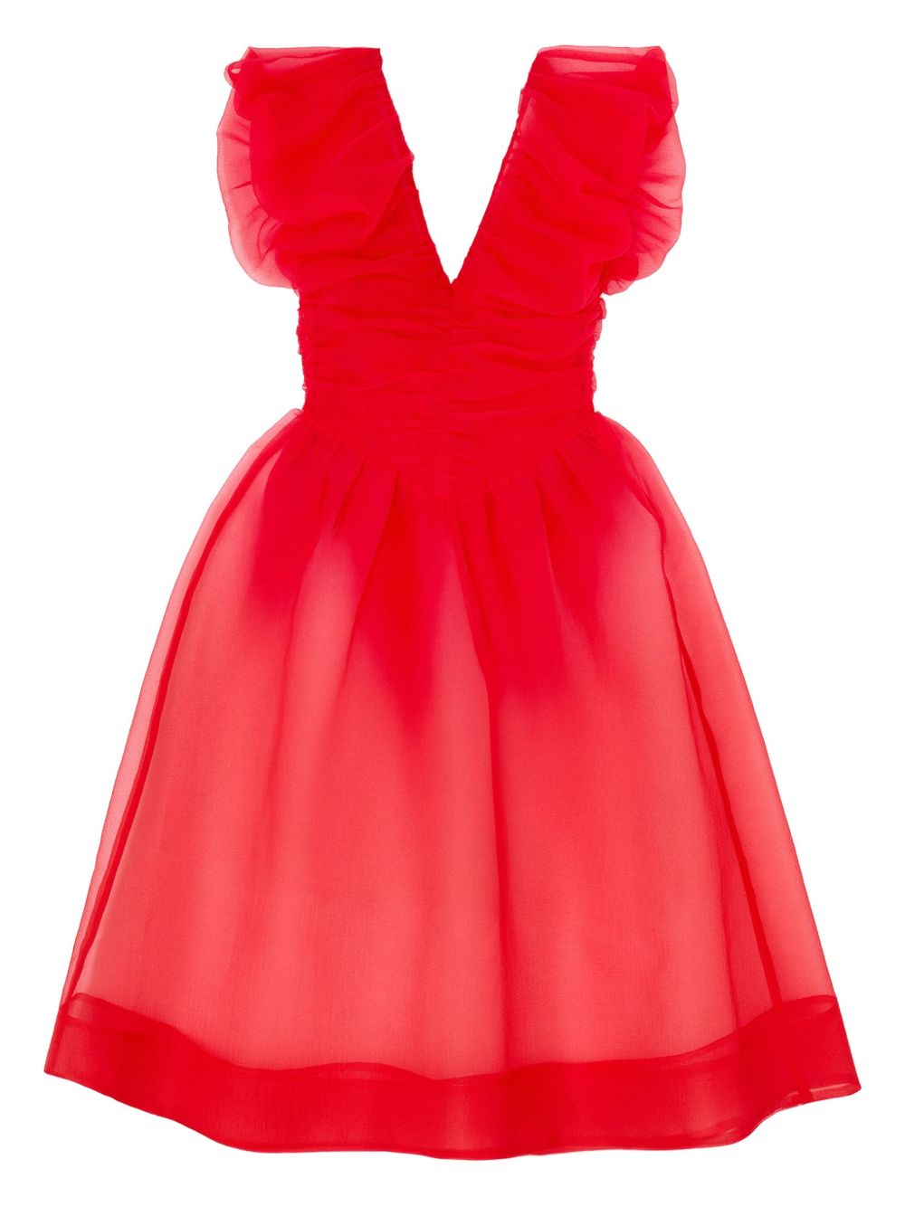 Abito corto con ruches in rosso Ganni - donna 