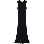 Abito lungo con scollo a V in nero Ganni - donna 