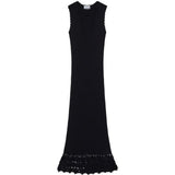 Abito lungo con scollo a V in nero Ganni - donna 