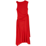Abito midi asimmetrico in rosso 