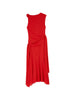 Abito midi asimmetrico in rosso