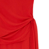Abito midi asimmetrico in rosso 