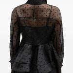 Camicia a pois in nero Ganni - donna 