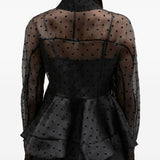 Camicia a pois in nero Ganni - donna 