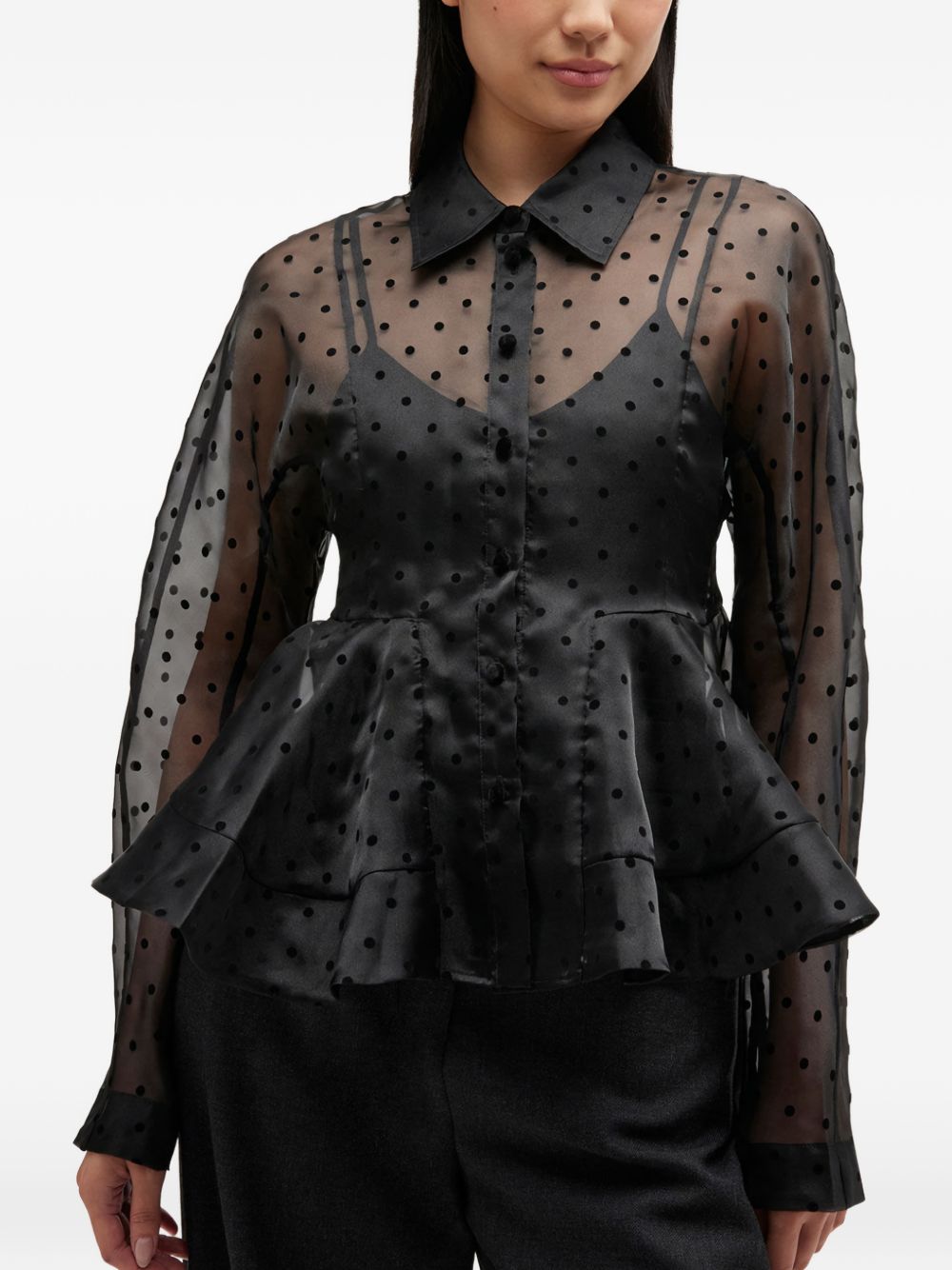 Camicia a pois in nero Ganni - donna 