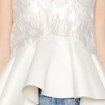 Top con peplum in bianco Ganni - donna 