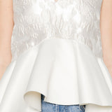 Top con peplum in bianco Ganni - donna 