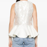Top con peplum in bianco Ganni - donna 
