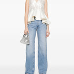 Top con peplum in bianco Ganni - donna 