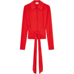 Camicia con nodo in rosso Ganni - donna 