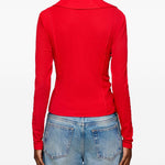 Camicia con nodo in rosso Ganni - donna 