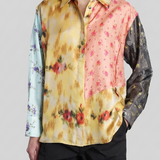 Camicia con design a pannelli multicolore 