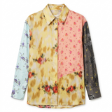 Camicia con design a pannelli multicolore 