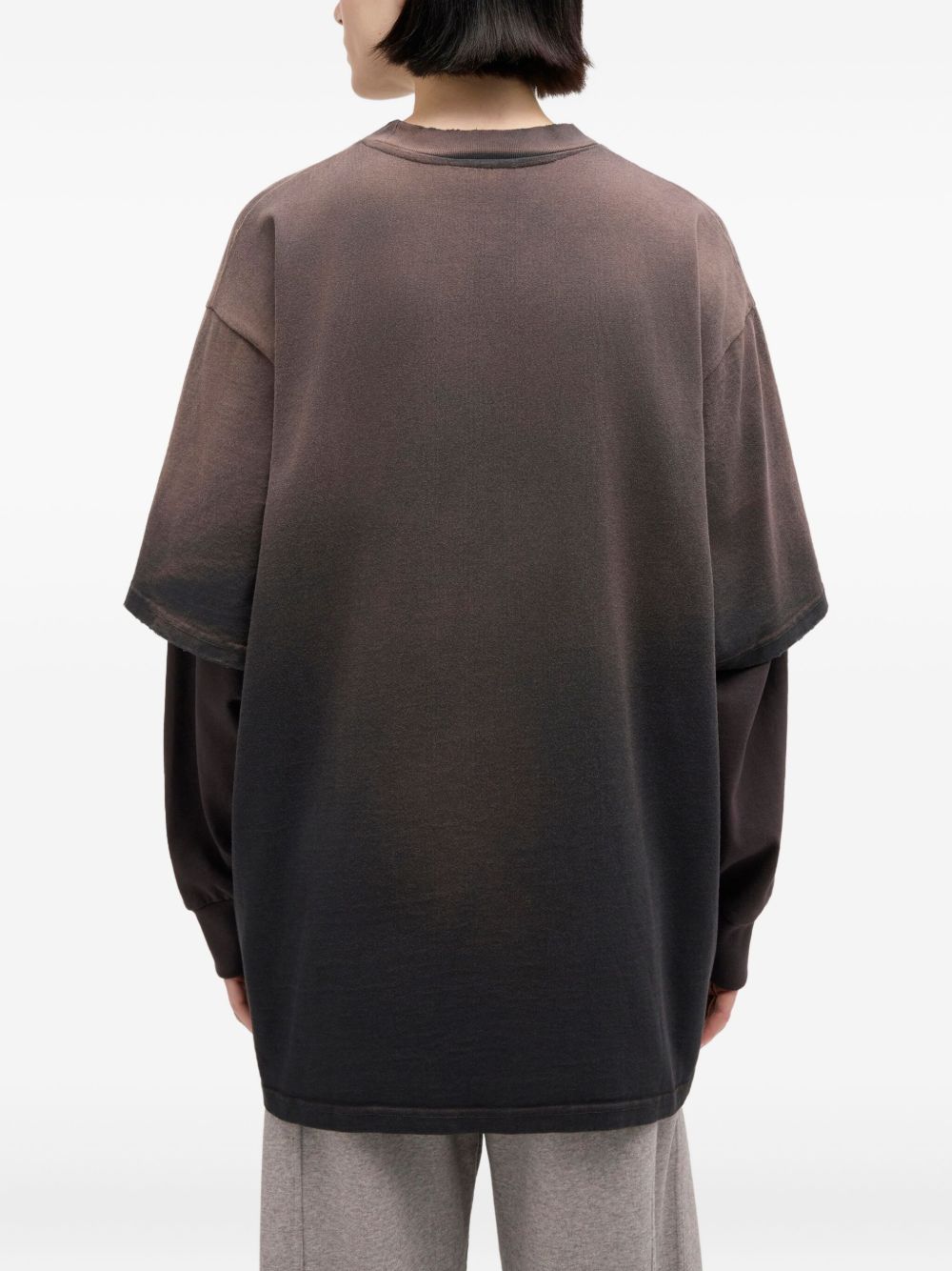 Felpa a strati con dettaglio del logo in marrone Ganni - donna 