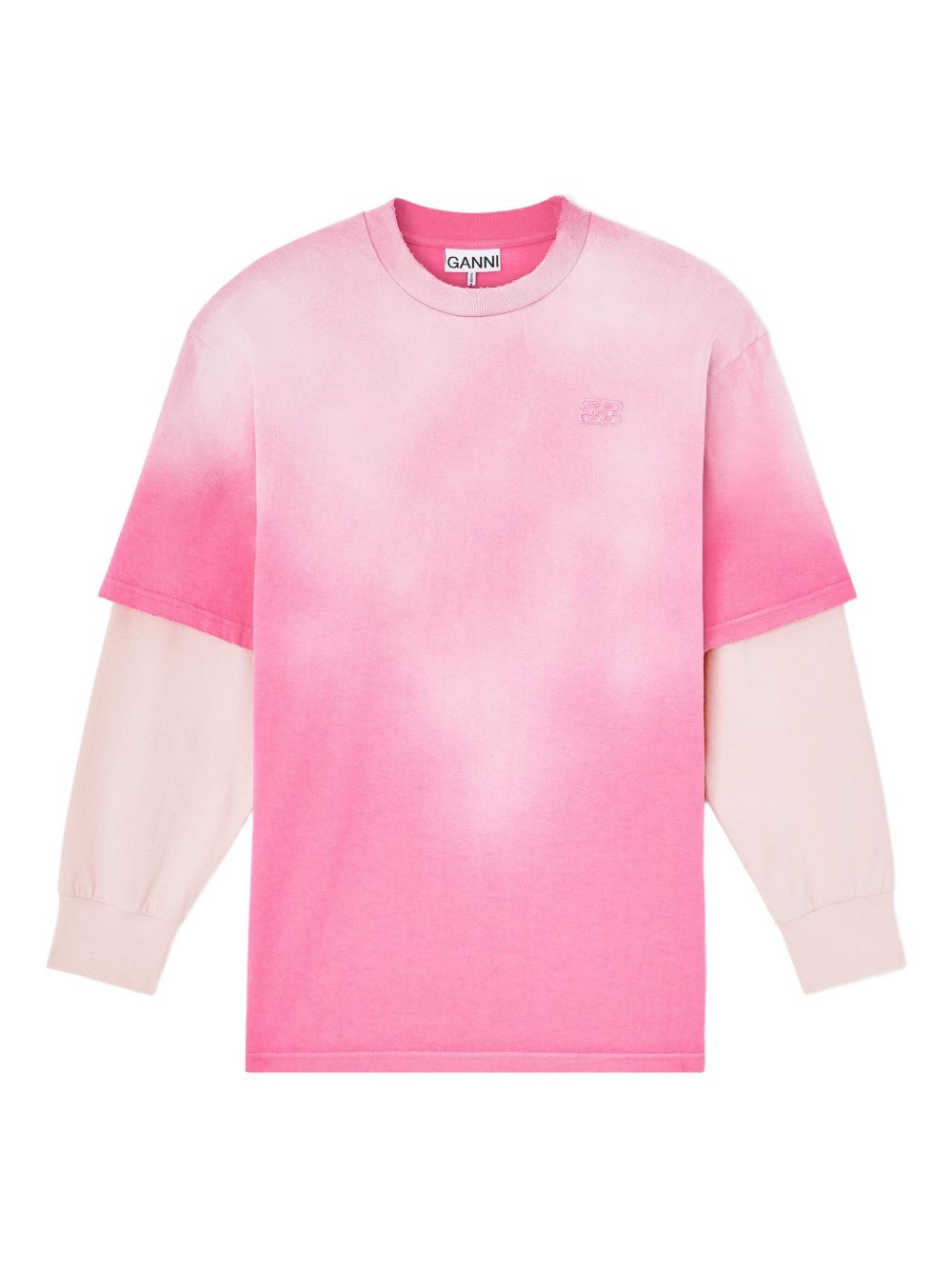 Felpa  con logo a strati e dettaglio in rosa Ganni - donna 