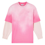 Felpa  con logo a strati e dettaglio in rosa Ganni - donna 