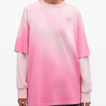 Felpa  con logo a strati e dettaglio in rosa Ganni - donna 