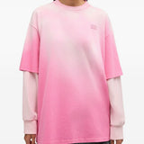 Felpa  con logo a strati e dettaglio in rosa Ganni - donna 