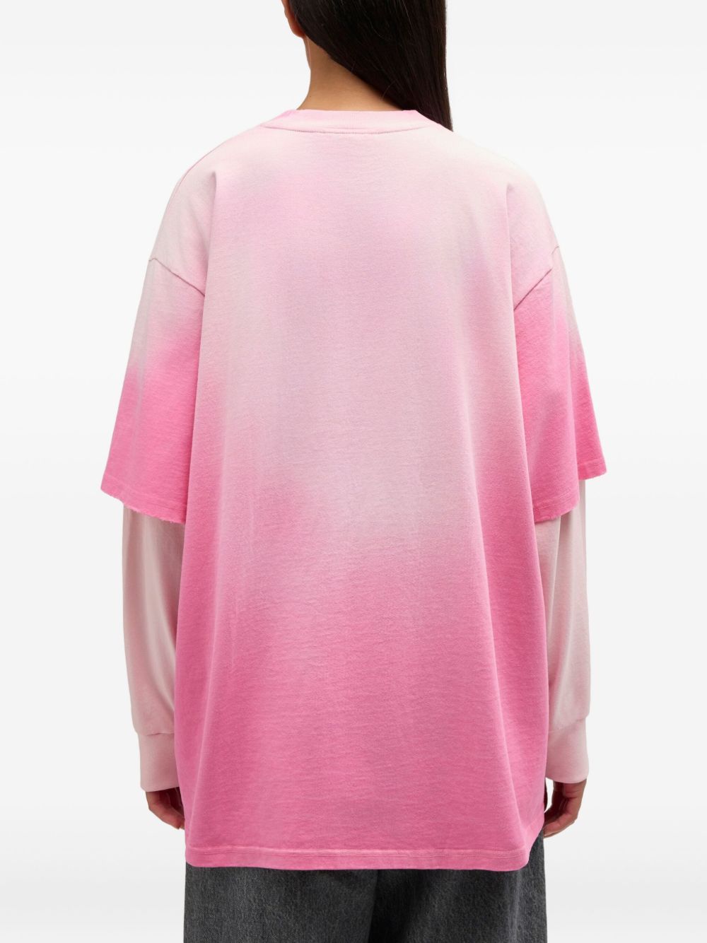 Felpa  con logo a strati e dettaglio in rosa Ganni - donna 