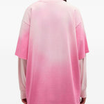 Felpa  con logo a strati e dettaglio in rosa Ganni - donna 