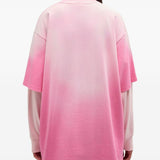 Felpa  con logo a strati e dettaglio in rosa Ganni - donna 