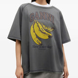 T-shirt con stampa in grigio Ganni - donna 