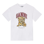 T-shirt con grafica in bianco Ganni - donna 