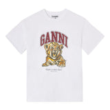T-shirt con grafica in bianco Ganni - donna 
