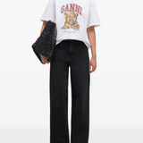T-shirt con grafica in bianco Ganni - donna 