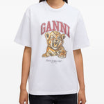 T-shirt con grafica in bianco Ganni - donna 