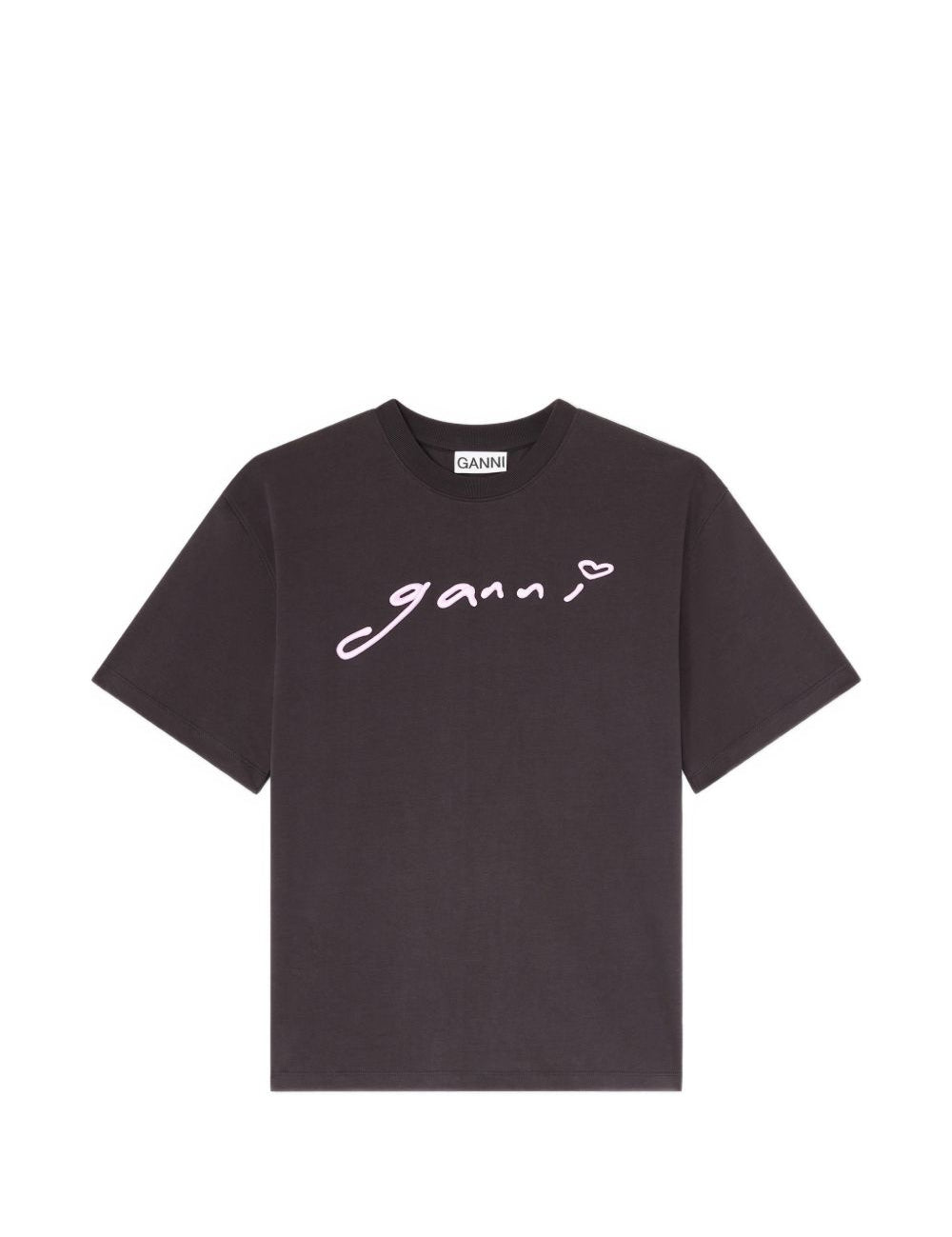 T-shirt Signature in grigio Ganni - donna 
