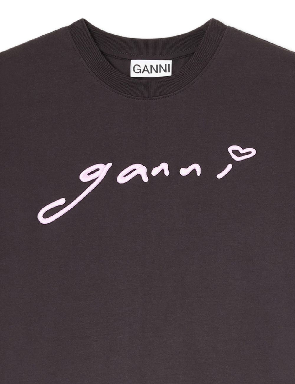 T-shirt Signature in grigio Ganni - donna 