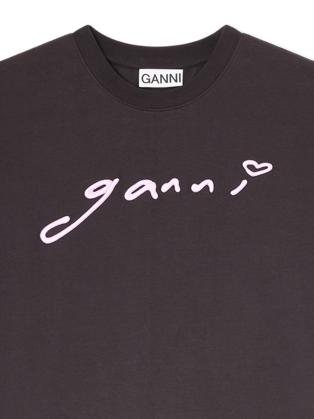T-shirt Signature in grigio Ganni - donna 