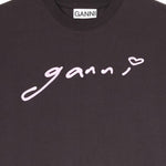T-shirt Signature in grigio Ganni - donna 