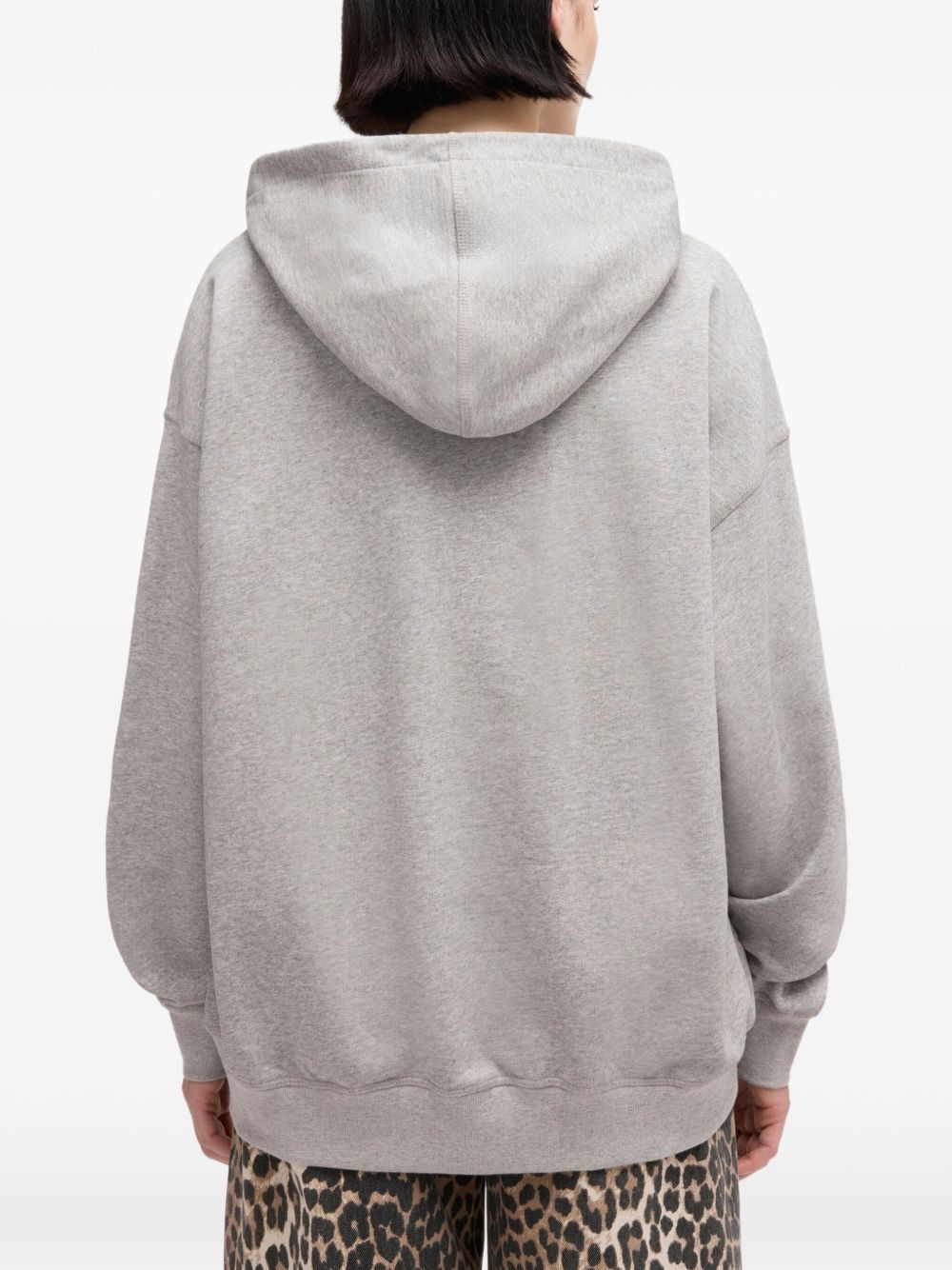 Felpa con stampa Tiger e cappuccio in grigio Ganni - donna 