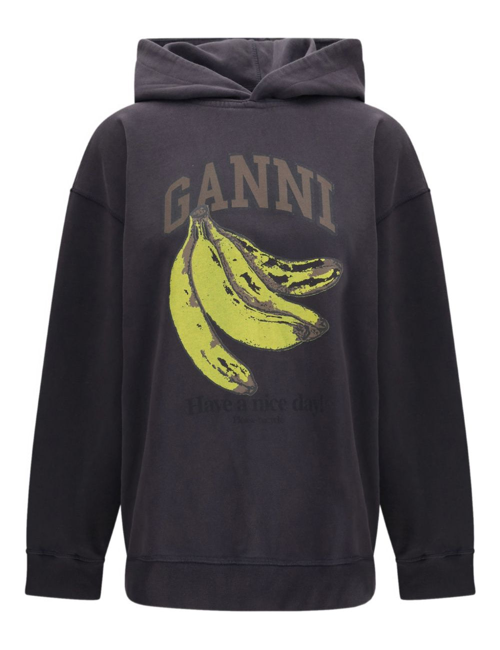 Felpa con stampa Banana in nero Ganni - donna 