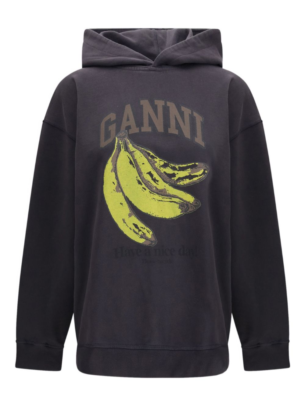 Felpa con stampa Banana in nero Ganni - donna 