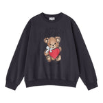 Felpa con stampa teddy in nero Ganni - donna 