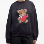 Felpa con stampa teddy in nero Ganni - donna 